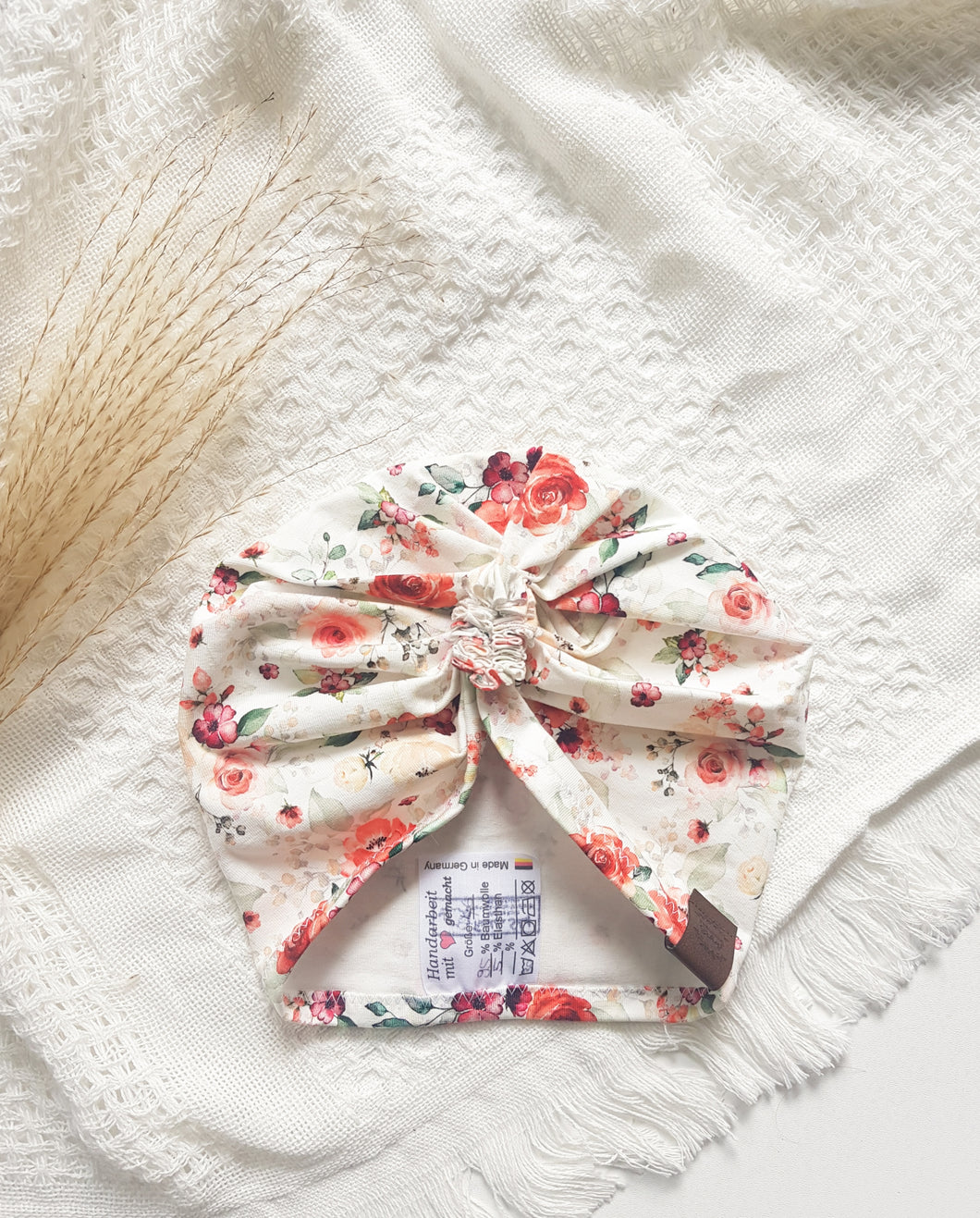 Rüschenturban Creme Roses